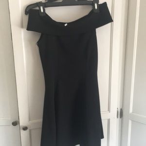 off the shoulder black dress
